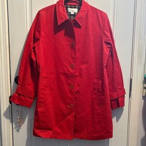 Red Single-Breasted Trench Coat